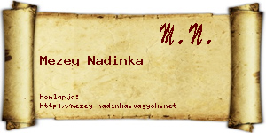 Mezey Nadinka névjegykártya